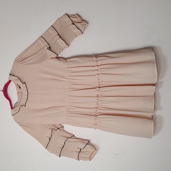 Who What Wear Peach and Black Ruffled Sleeve and collar Size L - Picture 1 of 4
